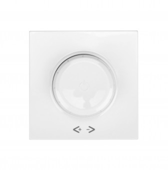Placa frontala dimmer cu buton rotativ, alb