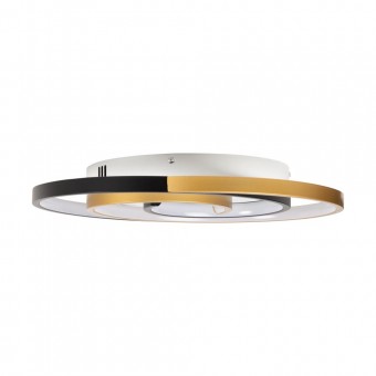 Plafoniera Trim 30W 42cm 3000-6500K, negru+auriu, Erste