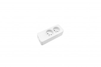 Power strip Pin Type 2-way, Shutter, w/o cable, white