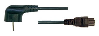 Powercord, Schuko - C5 (Triangle) female, Black, 1.8m