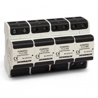 POWERTEC P 25kA + RC, 3+1 TT - 350V, T1/2, pluggable