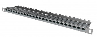 preLink/fixLink Panel 19 0.5U 24xRJ45, Stainless Steel