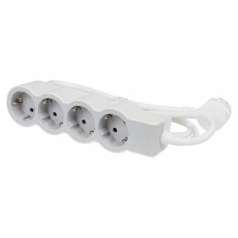 Prelungitor 4 prize Schuko 3x1,5mm² 1,5m alb-gri – LEGRAND | 694552