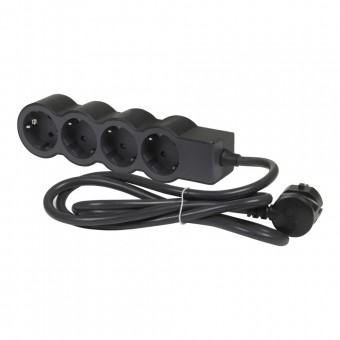 Prelungitor 4 prize Schuko 3x1,5mm² 3m negru – LEGRAND | 694562