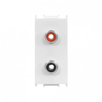 Priza audio 1M 2xRCA, alb