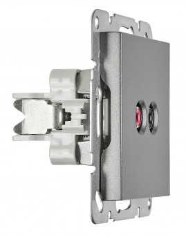 Priza audio Cinch, antracit