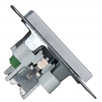 Priza audio Cinch, cleme cu surub, argintiu