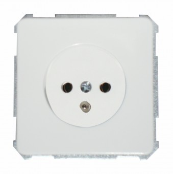 Priza cu pin central de protectie, alb