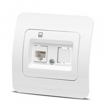 Priza date 1xRJ45 Cat6e alb Jazz - ELBI