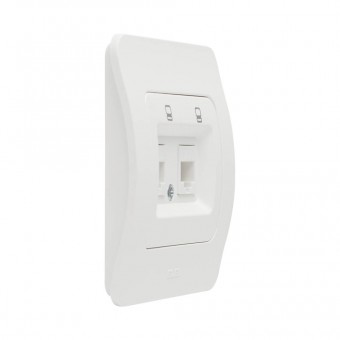 Priza date 2xRJ45 Cat6e alb mat Jazz - ELBI