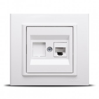 Priza date RJ45 Cat6 alb Mina - OVIVO | 401-010300-229