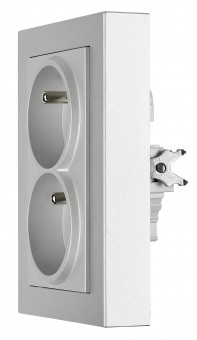 Priza dubla completa cu Pin PE, 2xPE, 1 priza rotita 45°, ar
