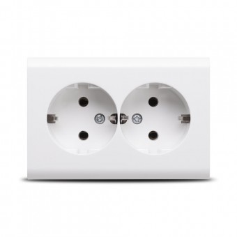 Priza dubla Schuko 16A alb Nivo - OVIVO | 402-010000-907