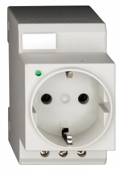Priza modulara SCHUKO, 2P+N, 16A cu LED