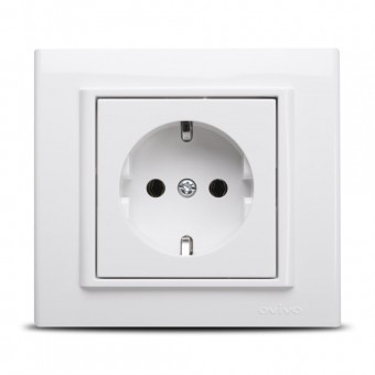 Priza Schuko 16A alb Mina - OVIVO | 401-010300-217