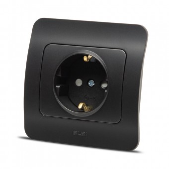Priza Schuko 16A negru mat Jazz - ELBI