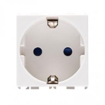 Priza Standard German 2 Module Alb 16A 2P+E