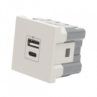 Priza USB A+C 5V 2,4A 2M bej mat Moda Voice – ELBI