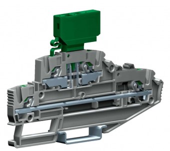 Push-in Terminal with Fuse holder, 2-level, 2,5mm², grey