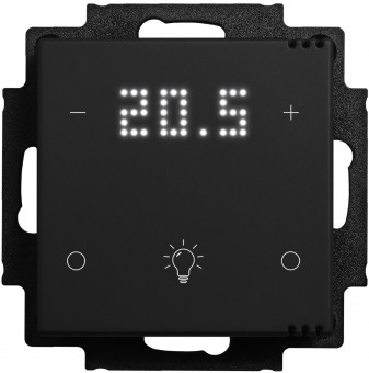 Pushbutton 1-gang, room climate sensor CO2 with Icons, bl