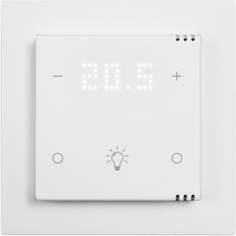 Pushbutton 1-gang, room climate sensor CO2 with Icons, wh