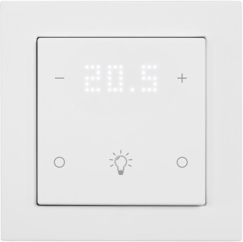 Pushbutton 1-gang, Roomthermostat with Display & Icons, wh