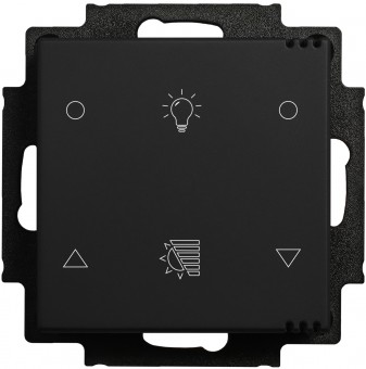 Pushbutton 2-gang, room climate sensor CO2 with Icons, bl