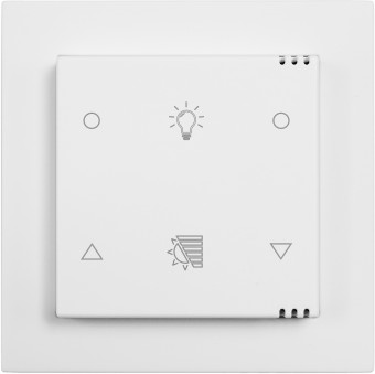 Pushbutton 2-gang, room climate sensor CO2 with Icons, wh