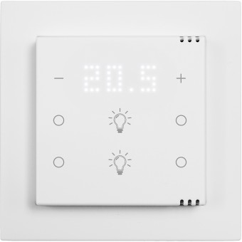 Pushbutton 6-gang,2x temp.disp.,4x light,I/O,climate/CO2