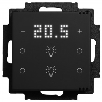 Pushbutton 6-gang,2x temp.disp.,4x light,I/O,climate/CO2