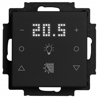 Pushbutton 6-gang,2x temp.w.display,2x light,2x shutter,I/O