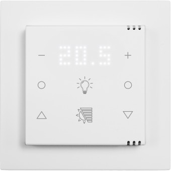 Pushbutton 6-gang,2xtemp.disp.,2xlight,2xshutter,climate/CO2