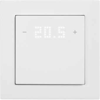 Pushbutton sensor 2-gang,2x temp. w. display,I/O,room therm.