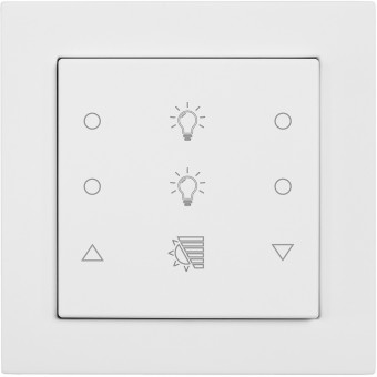 Pushbutton sensor 6-gang,4x light,2x shutter,I/O,room therm.