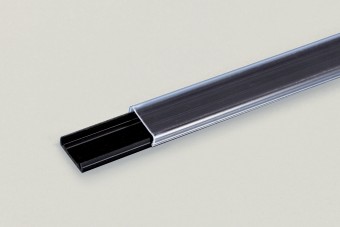 PVC rail 1000x15mm, adhesive, black