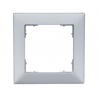 Rama pentru 1 aparat cu dimensiuni de 55x55mm, argintie