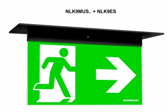 Recessed frame black for emergency luminaires design K9