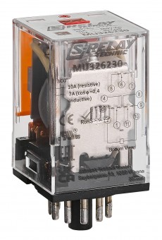 Releu brosabil, 11 pini, 3 CC, 230V c.a., 10A