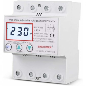 RELEU TRIFAZIC  DIGITAL DE PROTECTIE TENSIUNE 380V, 1- 80A, STVP-936--80A, REC. AUTOMATA