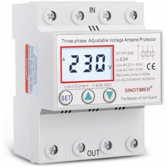 RELEU TRIFAZIC DIGITAL DE PROTECTIE TENSIUNE 380V, 1-63A, STVP-936-63A, RECUPERARE AUTOMATA