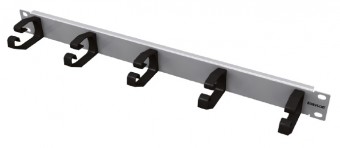 Routing Panel 1U with 5 Cable Clamps of Plastic 78mm RAL7035