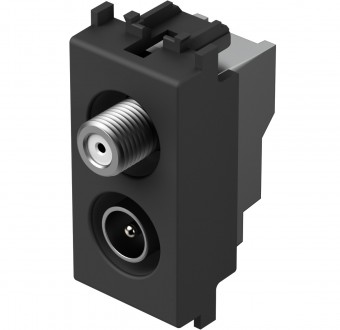 SAT-TV endsocket 1M 1dB, black