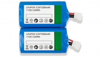 Set 2 accus LiFePO4 3,2V 1,2Ah f. WirelessControl lum. w.LEO