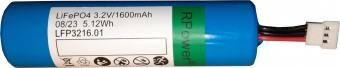 Set 2 accus LiFePO4 3,2V 1,6Ah f. luminaires. w. LEO or LPK
