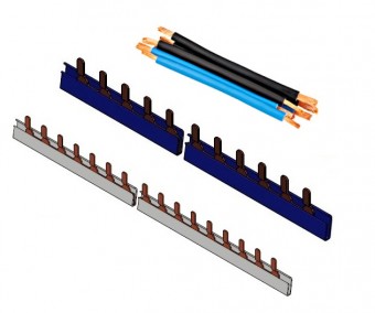 Set bareta alimentare lamela, 1P+N/1UH 10mm², 1m