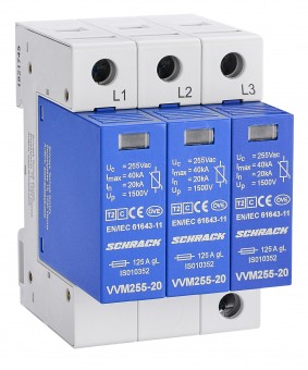 Set descarcator VARTEC C pt. TN-C 255V/20kA, 3+0