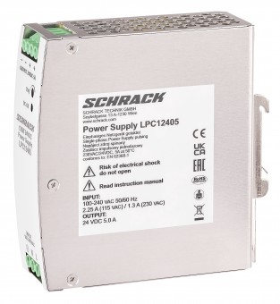 Single-phase Power Supply pulsing 230VAC/24VDC, 5A at 50°C