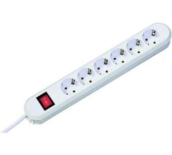 SMART 6xSchuko PC I 3m, H05VV-F 3G1.5, alb, demont