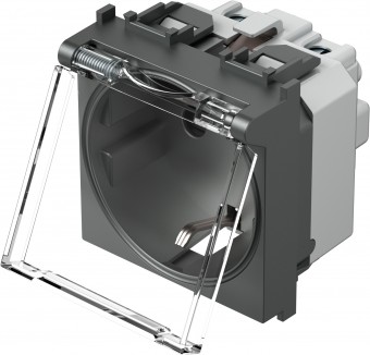 Socket anth, higher protection cover, transparent lid 16A