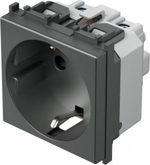 Socket with child protection, anthracite